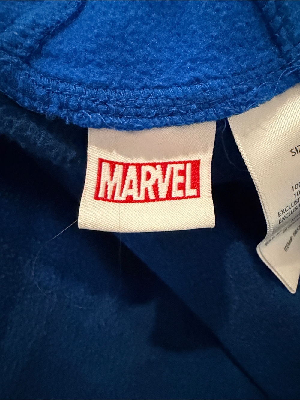 Marvel Blue and Red Quilted Hero Hoodie with Star Appliqués - Picture 4 of 4